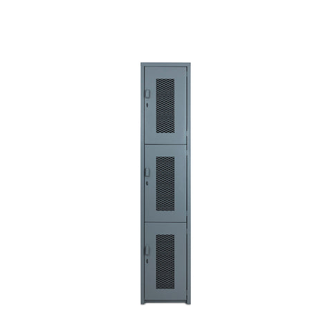 Locker 3 Puertas con Malla Comesa Acero Gris · Archiveros y cajoneras para empresas · fastco