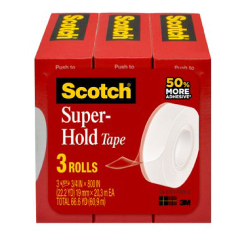 Cinta Scotch 3M Super Adhesiva 0.19 X 25.4 m con 3 piezas