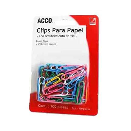 Clip Acco Colores Blister con 100 Clips