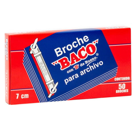Broche Baco Económico Caja Roja de 7 Cm con 50 Piezas