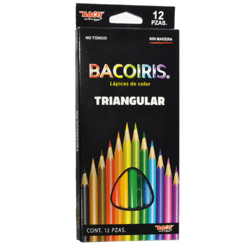 Lápices de Colores Bacoiris Triangular Pleg. con 12 Largo