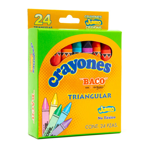Crayon Baco Triangular Jumbo con 24 piezas