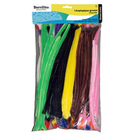 Limpiapipas Barrilito Grueso Colores Estándar Bolsa con 30 piezas