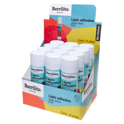 Lápiz Adhesivo Barrilito 36 g Caja con 12 piezas