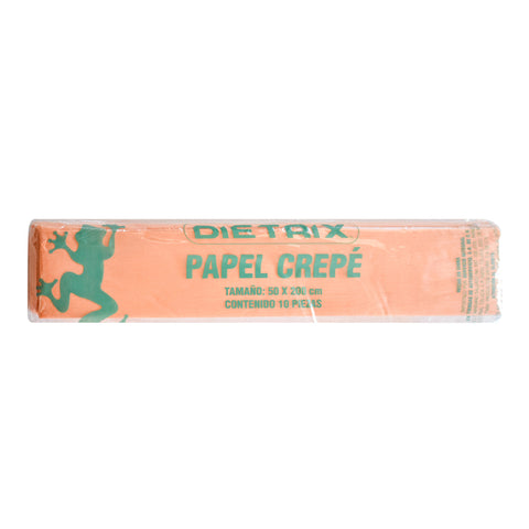 Papel Crepe Dietrix 50x200 cm Durazno Paquete con 10 Hojas