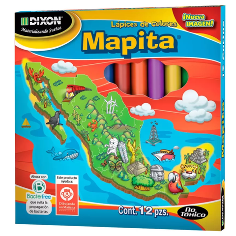 Colores Dixon 1936 Mapita Cortos con 12 piezas