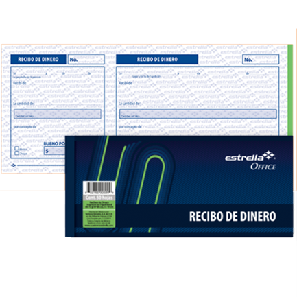 Block Estrella Recibo Dinero 50 Hojas