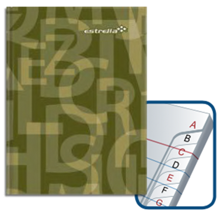 Libreta Estrella 1/4 Francesa Raya con Indice 96 Hojas