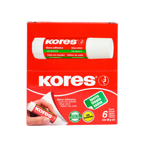 Lápiz adhesivo Kores 40 g con 6 piezas