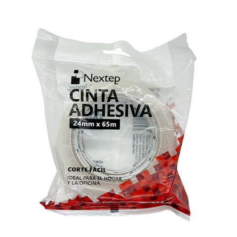 Cinta Adhesiva Nextep Corte Fácil 24mm x 65 m Bolsa con 2 Piezas