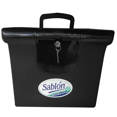 Archivero Portátil Sablon Plástico Tamaño Carta Color Negro con Cerradura