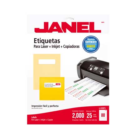 Etiqueta Janel Laser 1.3 X 4.5 Cm con 2000 piezas