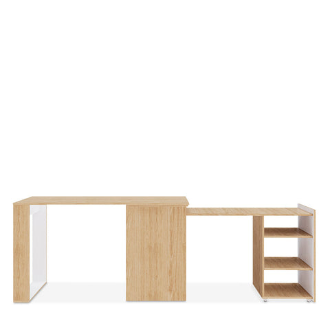 Escritorio Extensible para Oficina Maderkit 3 Configuraciones Melamina Natural · Escritorios para empresas · fastco