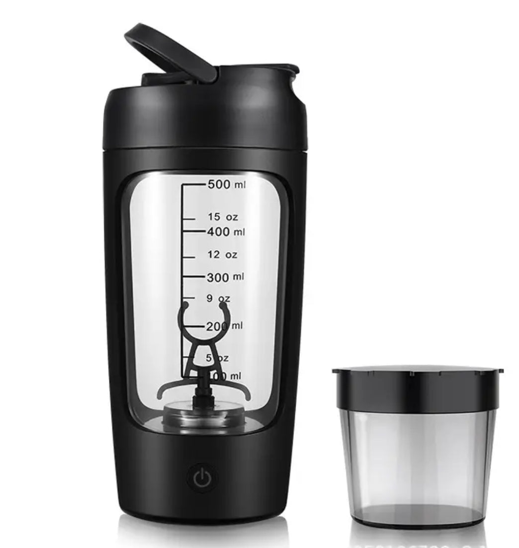 Botella agitadora de proteína de suero de leche portátil, taza agitadora totalmente automática, recargable por USB, mezcla de cóctel sin BA para gimnasio, 650ml , Shaker para gimnasio