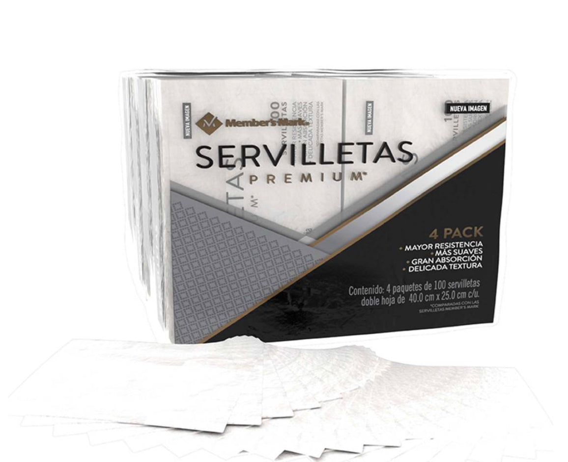 Servilleta premium Members Mark , caja con 400pzas