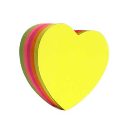 Notas Adhesivas Mae Fig Corazon Neón 64X67MM 5 Colores 250 Hojas