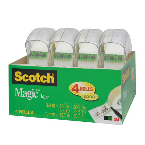 Cinta Magica 3M 0.019X12.7 m con Despachador con 4 piezas