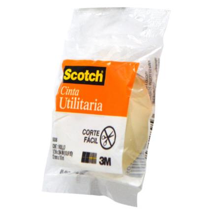 Cinta Scotch 3M 508 en Bolsa 0.012x10m Paquete con 8 piezas