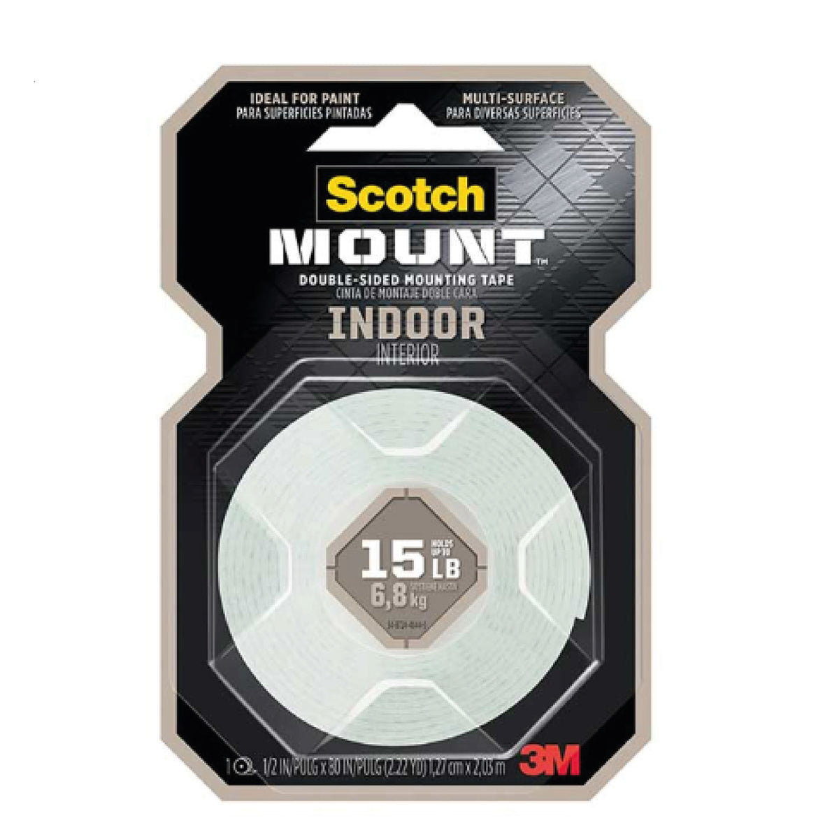 Cinta Montaje 3M Doble Cara 110 hojas para Interiores 1.27cm x 2m