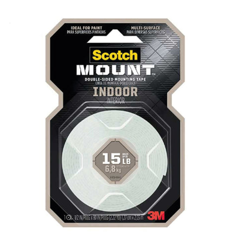 Cinta Montaje 3M Doble Cara 110 hojas para Interiores 1.27cm x 2m