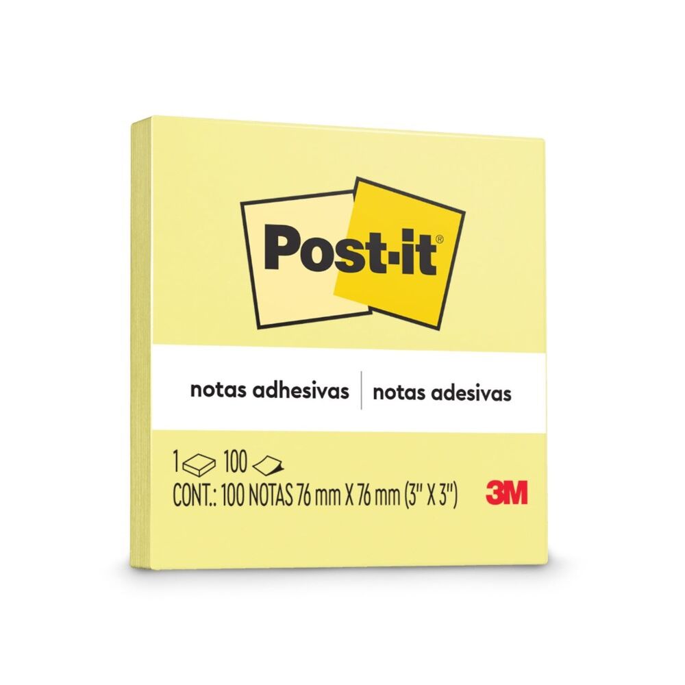 Notas 3M Post-It 654 3X3 Amarillo 100 hojas con 12 piezas