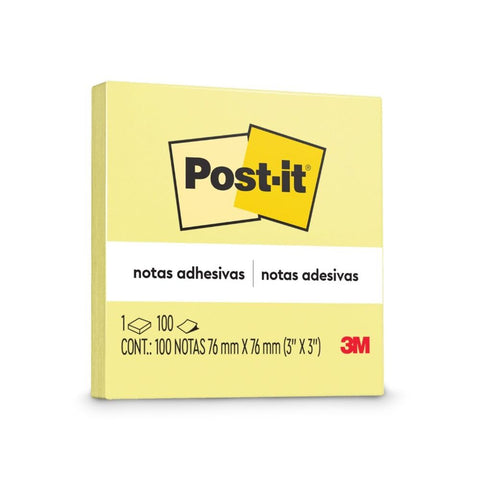 Notas 3M Post-It 654 3X3 Amarillo 100 hojas con 12 piezas