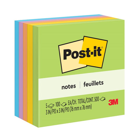 Notas 3M Post-It Ultra 7.6X7.6 con 5 Blocks 100 hojas cada uno
