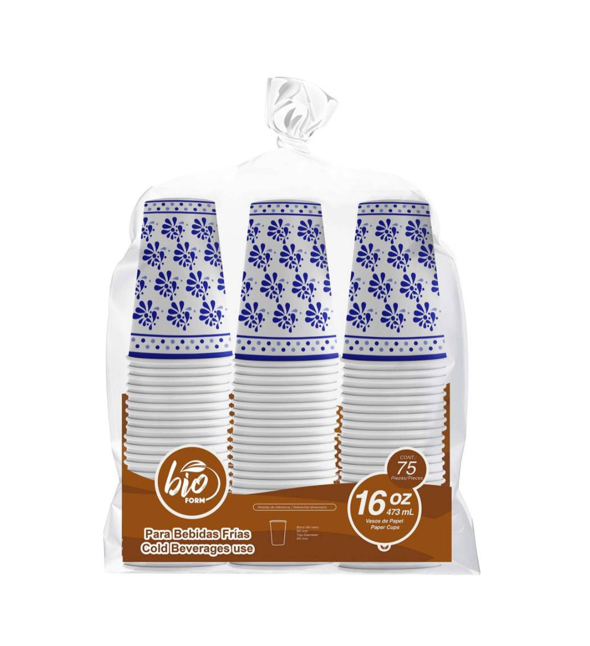 Vaso de papel bioform 16oz