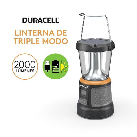 Linterna lámpara solar recargable duracell 2000 lumenes