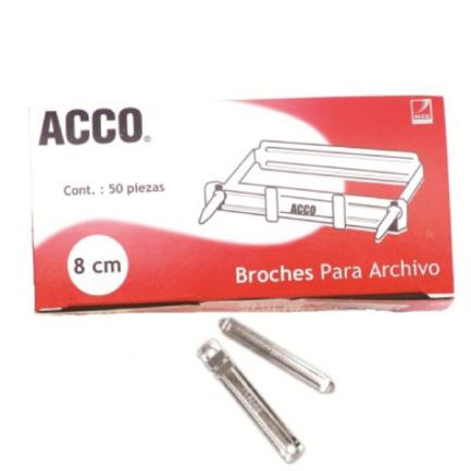 Broche Acco No.8 cm P1580 con 50 piezas