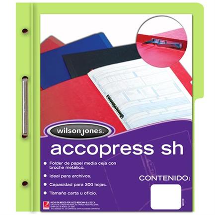 Carpeta Acco PRESS MC Tamaño Carta Color Verde Claro con 10 piezas