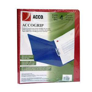 Carpeta Acco Wilson Jones Grip T3 SH-961 Carta Rojo con 4 piezas