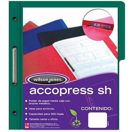 Carpeta Acco Press Sh M/c Carta Verde Obscuro Np con 10 piezas