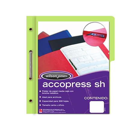 Carpeta Acco Press P4569 Mc Oficio Verde Claro con 10 piezas