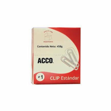 Clip Acco Estandar No.1 Inoxidable 10 Pqtes con 100 Clips