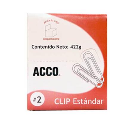Clip Acco Estandar No.2 Inoxidable 100clips con 10 piezas