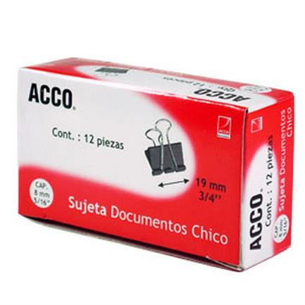 Sujeta Documentos Acco 5433 Chico con 12 piezas