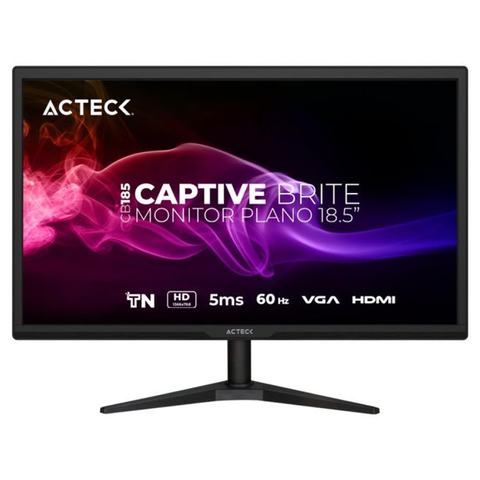 Monitor Acteck Plano 18.5" TN Captive Brite CB185 /HD/60Hz/5ms/Low-blue para empresas · fastco