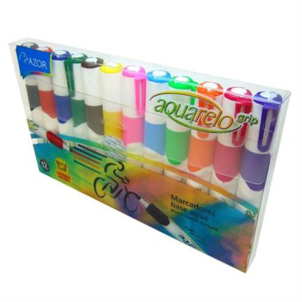Marcador Aquarelo Grip Colores Surtidos Estuche con 12 piezas