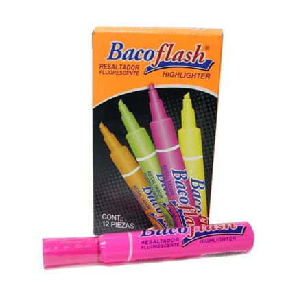 Resaltador Bacoflash Rosa con 12 piezas