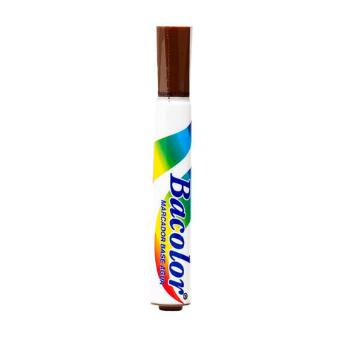 Marcador Bacolor Plegadiza Color Café con 12 piezas