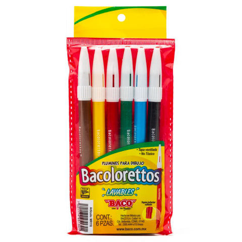 Marcador Bacoloreto Plumin con 6 piezas