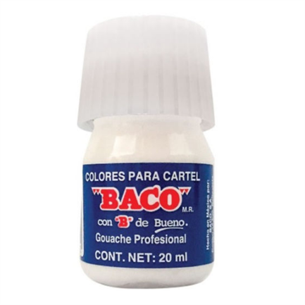 Pintura Baco para Cartel 20 Ml Blanco para Tintas con 10 piezas