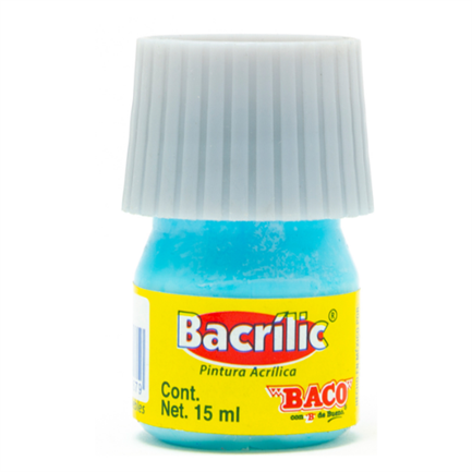 Pintura Baco Acrílica 15 Ml con 10 piezas Azul pastel