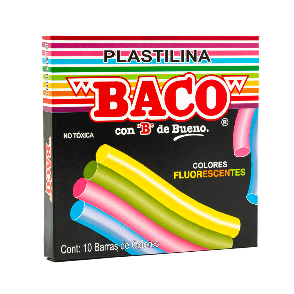 Plastilina Fluorecente Baco Caja con 10 Barritas