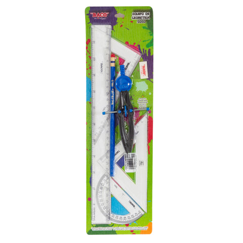 Equipo Geometría Baco E-5050 Mediano C-600 con Regla de 30 cm