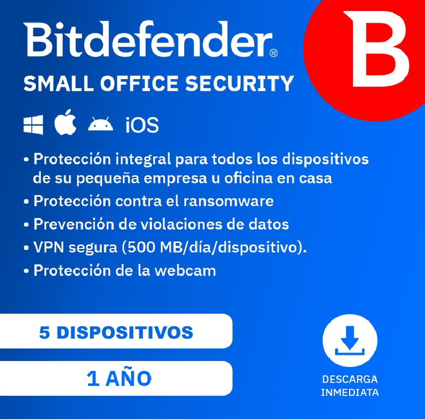 Antivirus Bitdefender Small Office Security · licencia digital · Licenciamiento para empresas · fastco