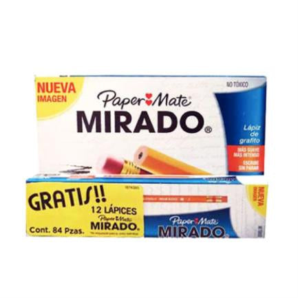 Lápiz Mirado 2 con 72 + 12 Gratis