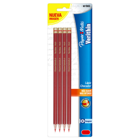 Lápiz Checador Berol Verithin Rojo Carmin con 4 Piezas