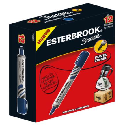 Marcador Berol Permanente Esterbrook Azul con 12 piezas